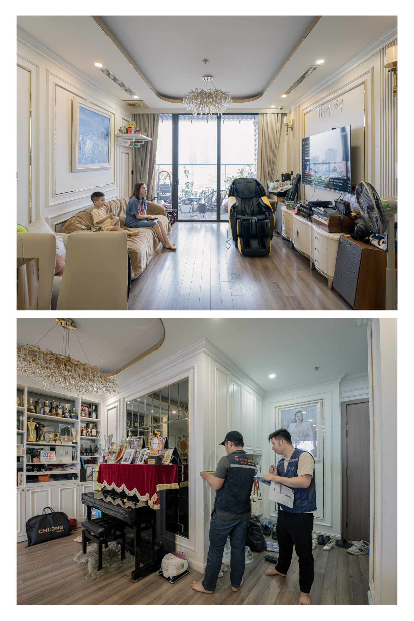 Hiện trạng không gian phòng khách bếp và không gian sinh hoạt chung của gia đình